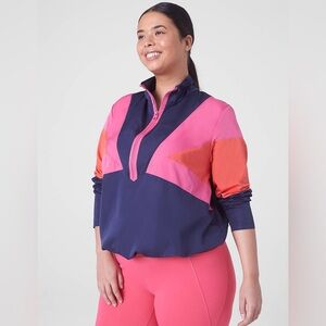 LIVI Half-Zip Colorblock Windbreaker Jacket NWT